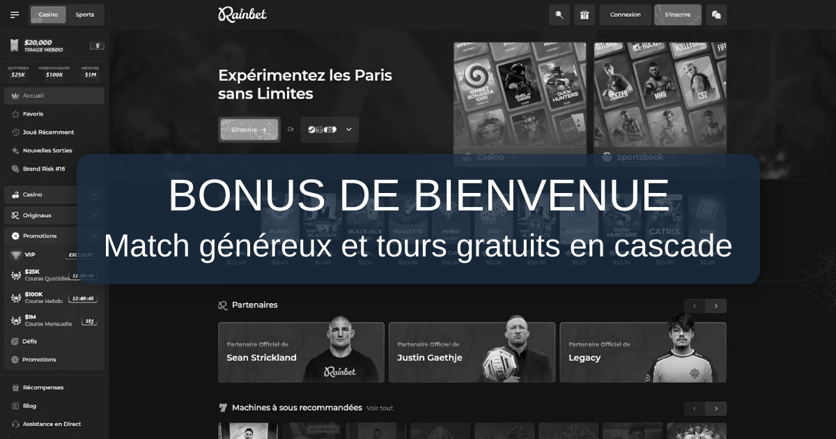 Rainbet Casino et son offre de bienvenue en France
